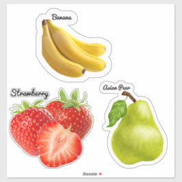 Cute Fruit Large 8 tum x 8 tum Anpassningsbar-klip Klistermärken