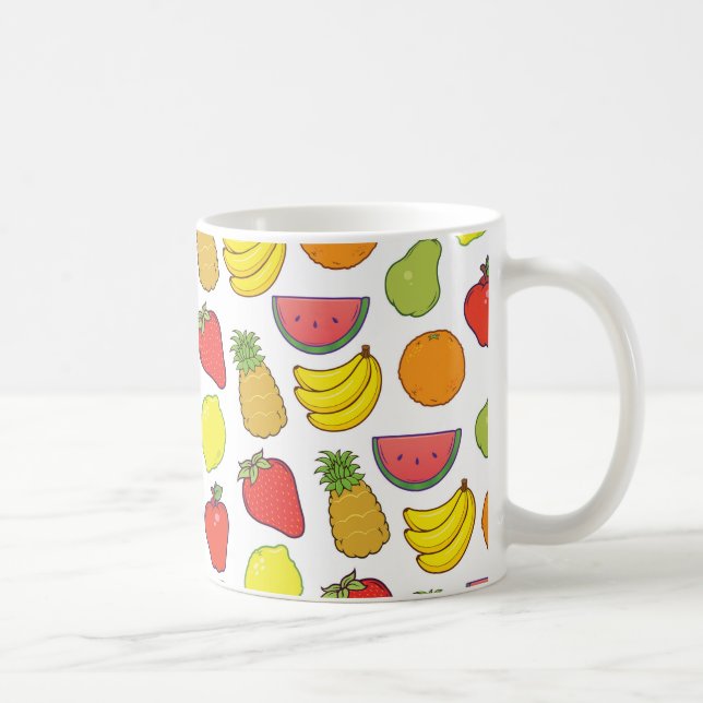 Cute Fruit Mönster Kaffemugg (Höger)