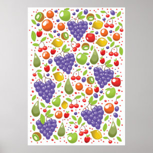 Cute Fruit mönster Poster