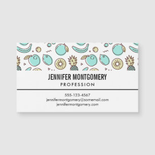 Cute Fruit Mönster Summery Line Teckning