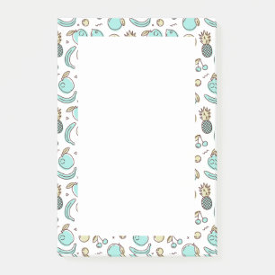 Cute Fruit Mönster Summery Line Teckning Post-it Block