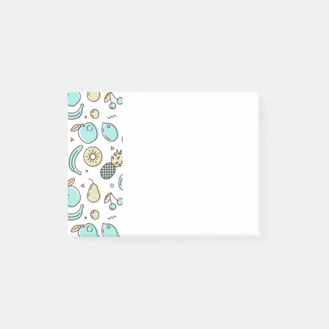 Cute Fruit Mönster Summery Line Teckning Post-it Block (Framsida)