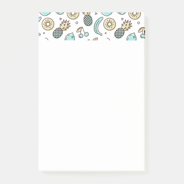Cute Fruit Mönster Summery Line Teckning Post-it Block (Framsida)