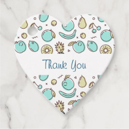 Cute Fruit Mönster Summery Line Teckning Tack Gåvor Etiketter