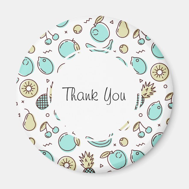 Cute Fruit Mönster Summery ThLED Tack Magnet (Framsidan)