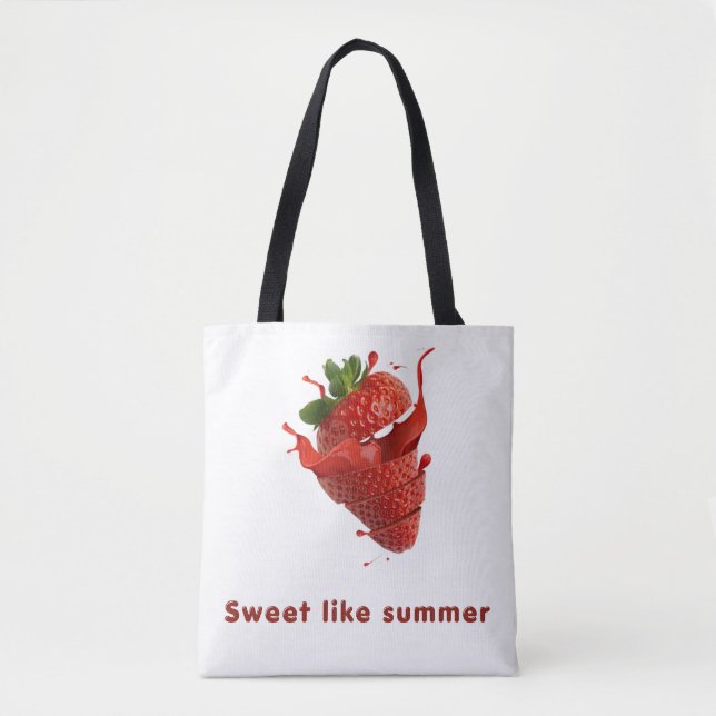 Cute Fruit Pattern Tote Bag Tygkasse (Framsida)