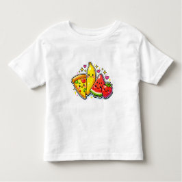 Cute Fruits and Pizza Y2K Toddler T-Shirt