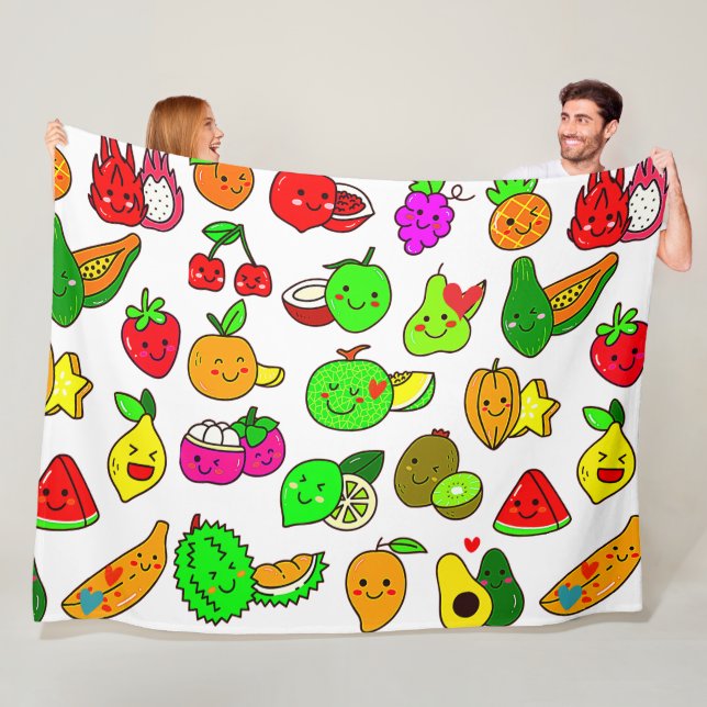 Cute Fruits Blanket! Fleecefilt (På plats)