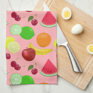 Cute Fruits du anpassar Background Färg Kökshandduk