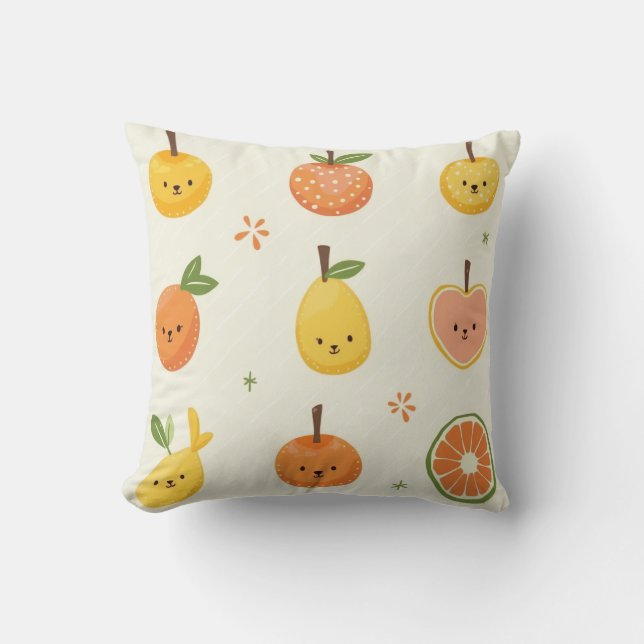 Cute frukt, mönster cushion kudde (Framsida)