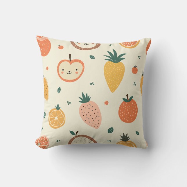 Cute frukt, mönster cushion kudde (Framsida)