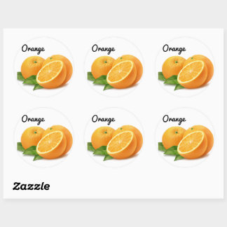 Cute Frukt Orange Stickers Roligt Design School Runt Klistermärke