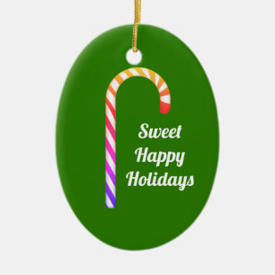 Cute Fruktig Candy cane Sweet Helgdagars Ornament