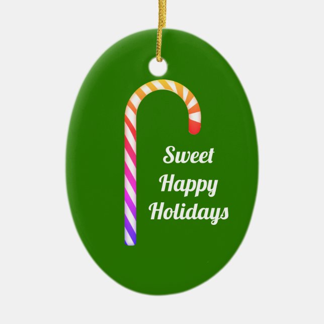 Cute Fruktig Candy cane Sweet Helgdagars Ornament (Framsidan)
