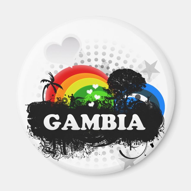 Cute Fruktig Gambia Magnet (Framsidan)
