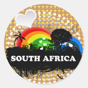 Cute Fruktig South Afrika Runt Klistermärke