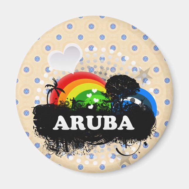 Cute Fruktiga Aruba Magnet (Framsidan)