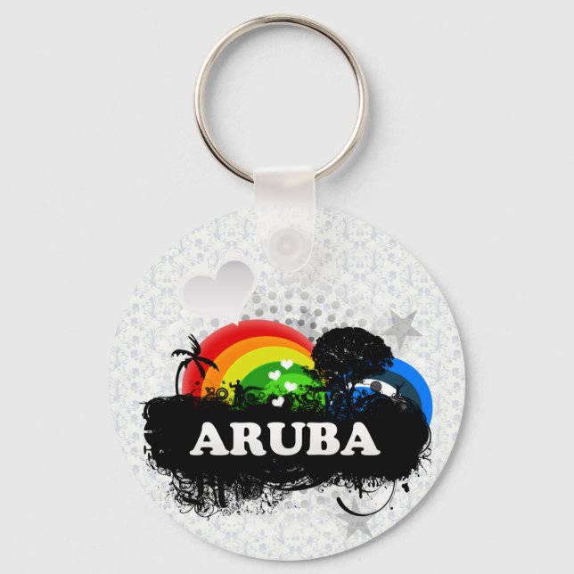 Cute Fruktiga Aruba Nyckelring (Framsida)