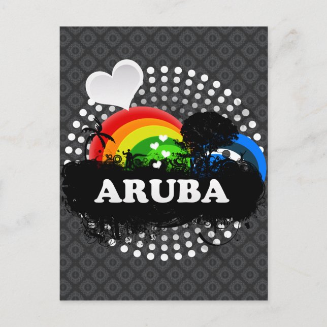 Cute Fruktiga Aruba Vykort (Framsida)