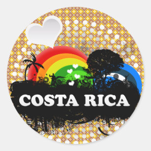 Cute Fruktiga Costa Rica Runt Klistermärke