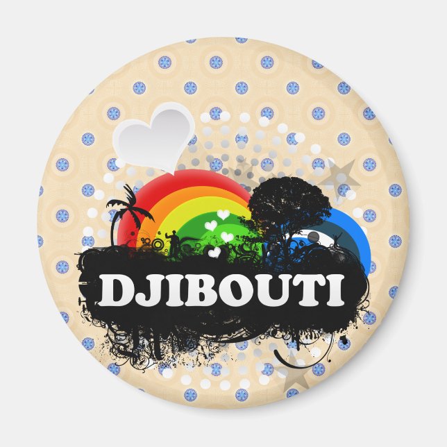 Cute Fruktigare Djibouti Magnet (Framsidan)