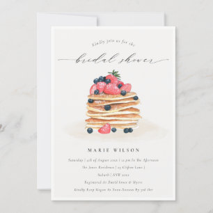 Cute Fruktpancake Watercolor Möhippa Inbjudan