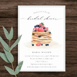 Cute Fruktpancake Watercolor Möhippa Inbjudan