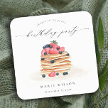 Cute Fruktpancake Watercolor, oavsett ålder Underlägg Papper Kvadrat<br><div class="desc">Om du behöver ytterligare anpassningar kan du kontakta mig på yellowfebstudio@gmail.com.</div>