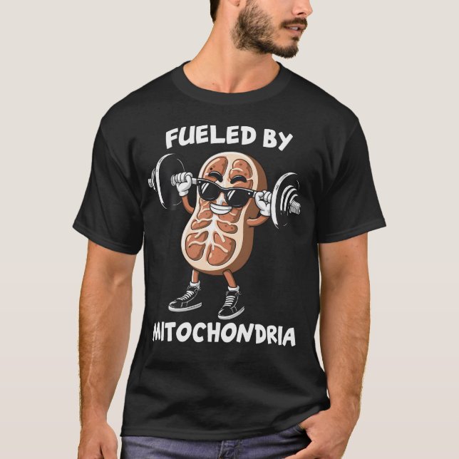 Cute Fueled by Mitochondria Fitness Gym Cellular B T Shirt (Framsida)