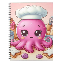 Cute fun baking octopus notebook anteckningsbok