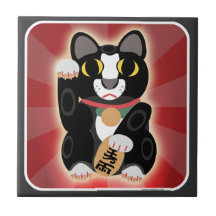 Cute Fun Lucky Tuxedo Cat Cartoon Art Fun