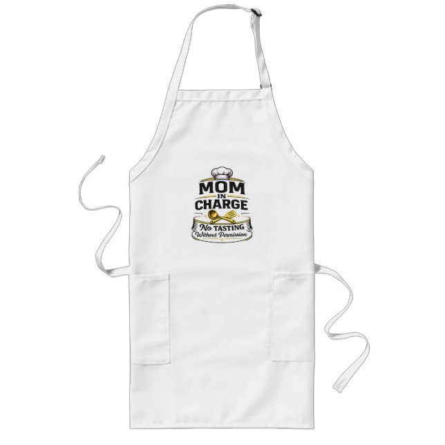 Cute Fun mom  Gift  Apron Långt Förkläde (Framsidan)