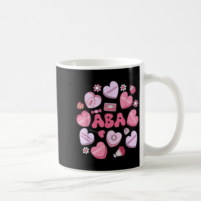Cute Funny Aba Therapy Candy Heart Slp Behavior Va Kaffemugg (Höger)