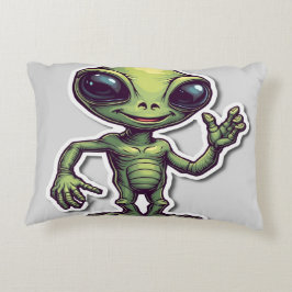 Cute Funny Alien - Whimsical & Playful Prydnadskudde