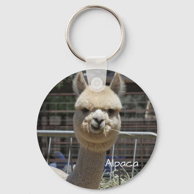 Cute Funny Alpaca Keychain Nyckelring (Framsida)