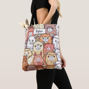Cute Funny Alpacas Llama Mönster Personized Tygkasse