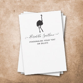 Cute Funny Animal Ostrich Bird Personal Stationery Anteckningskort