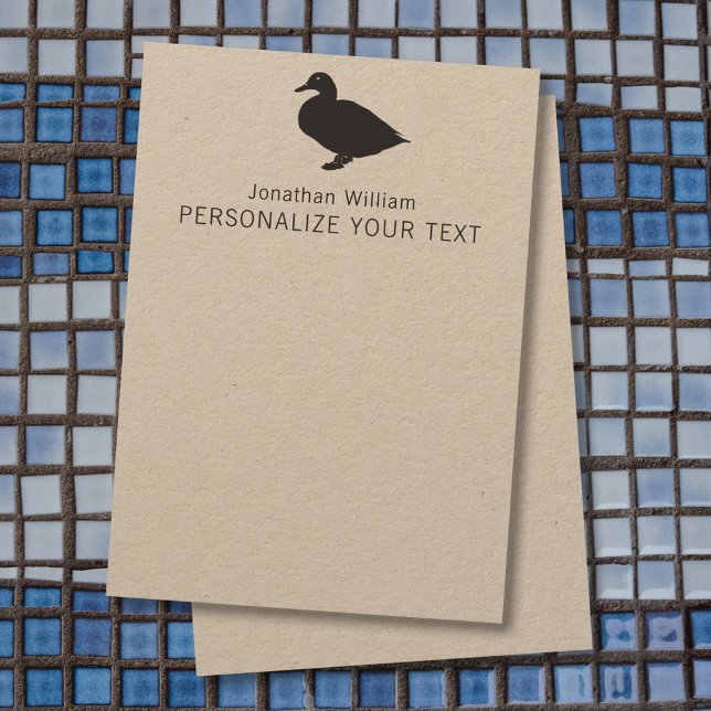 Cute Funny Anka Elegant Retro Personal Stationery Anteckningskort (Skapare uppladdad)