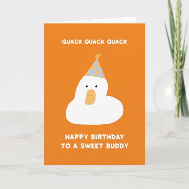 Cute Funny Anka Quack Birthday Best Friend Hat Kort (Framsida)