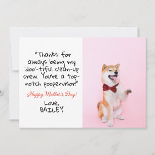 Cute Funny Anpassningsbar Pet Photo Hund Mors da Julkort