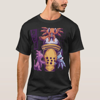 Cute Funny Aolotl Ice Cream Cone Japanska Anime T Shirt