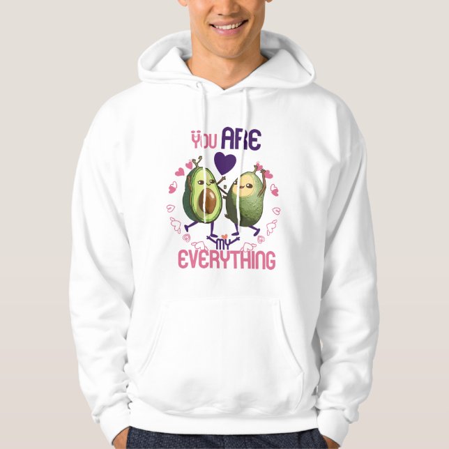 Cute Funny Avocados Kärlek Dancing - Älskare Gift Hoodie (Framsida)