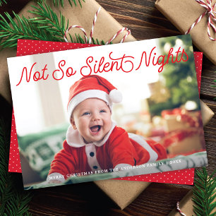 Cute Funny Baby, inte lika tyst nattfoto Julkort