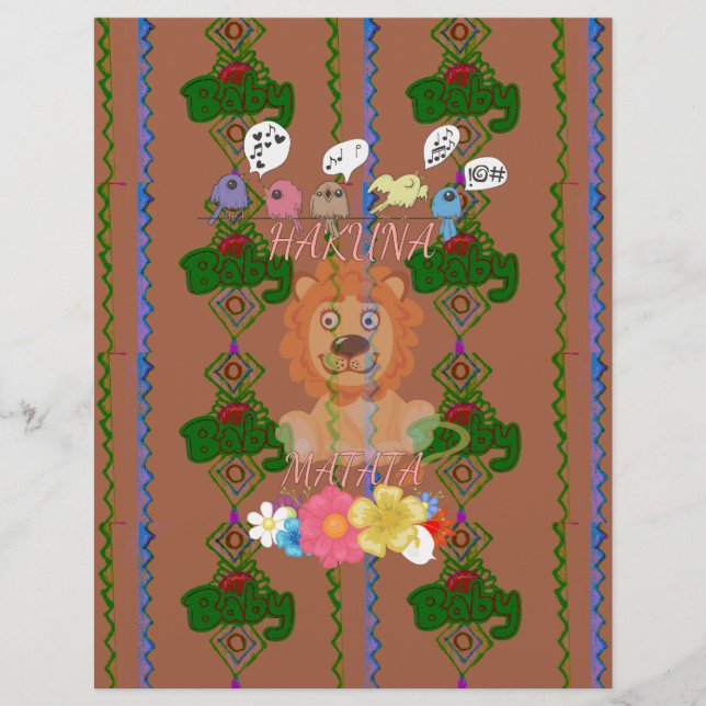 Cute Funny Baby Lejona Kung: Hakuna Matata Design (Framsida)