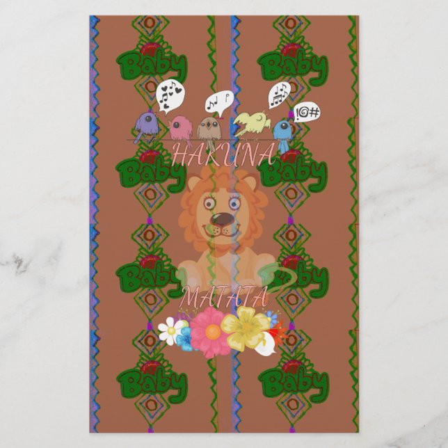 Cute Funny Baby Lejona Kung: Hakuna Matata Design (Framsida)