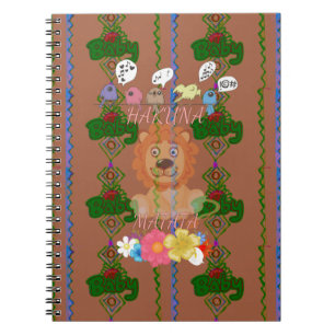 Cute Funny Baby Lejona Kung: Hakuna Matata Design Anteckningsbok