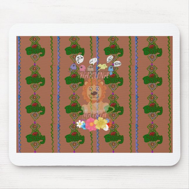 Cute Funny Baby Lejona Kung: Hakuna Matata Design Musmatta (Framsidan)