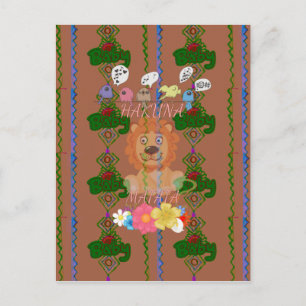 Cute Funny Baby Lejona Kung: Hakuna Matata Design Vykort