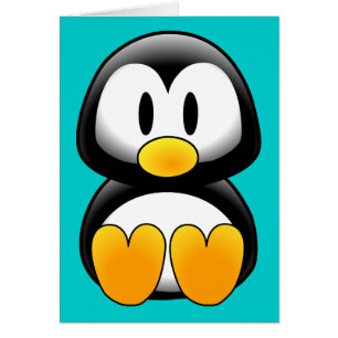 Cute Funny Baby Penguin Hälsningskort