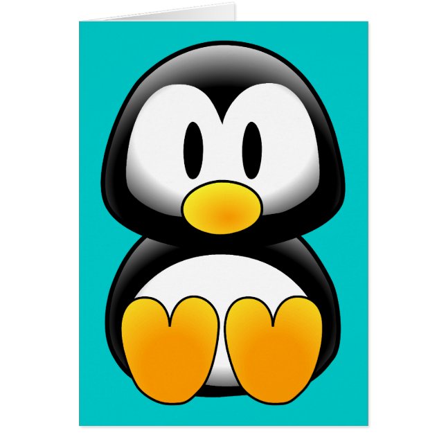 Cute Funny Baby Penguin Hälsningskort (Framsidan)